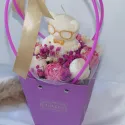Box Prezentowy Flowerbox na Zakończenie Roku – Miś z Książkami i Piwonie